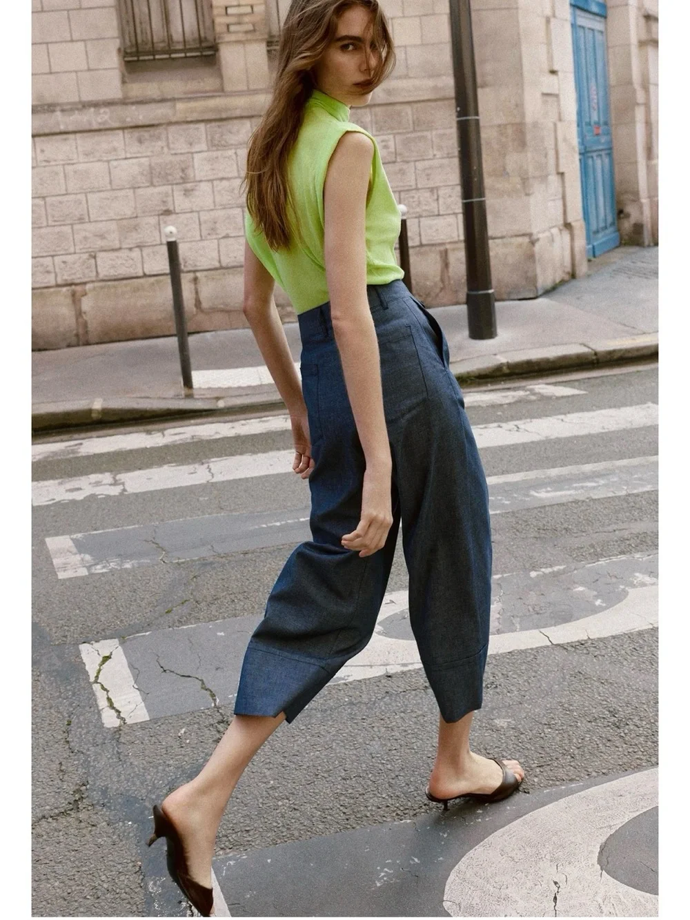 Zara Linen Culotte Pants